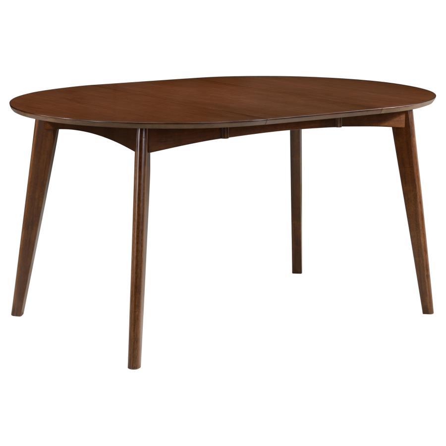 Jedda - Oval Extension Leaf Dining Table - Dark Walnut by CoasterEveryday | Bel Furniture