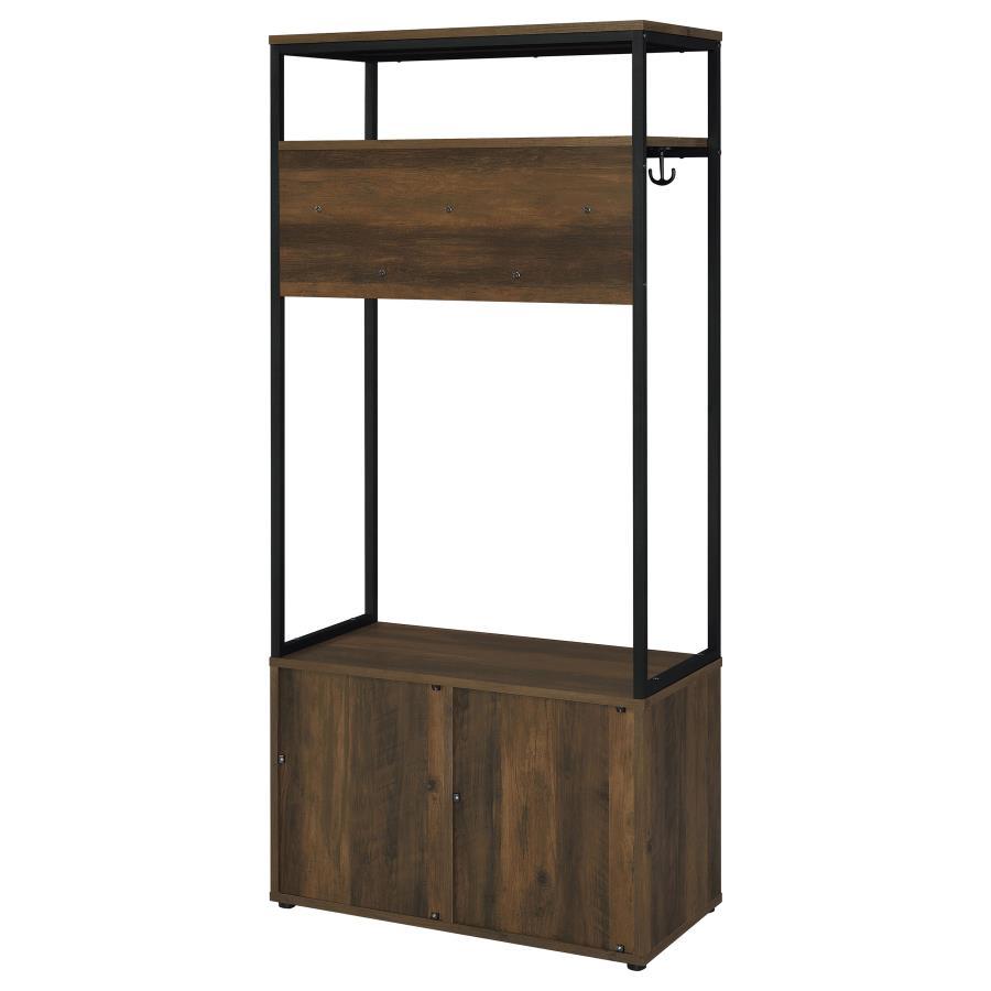 Quincy - 2-Door Engineered Wood Hall Tree - Dark Pine And Black