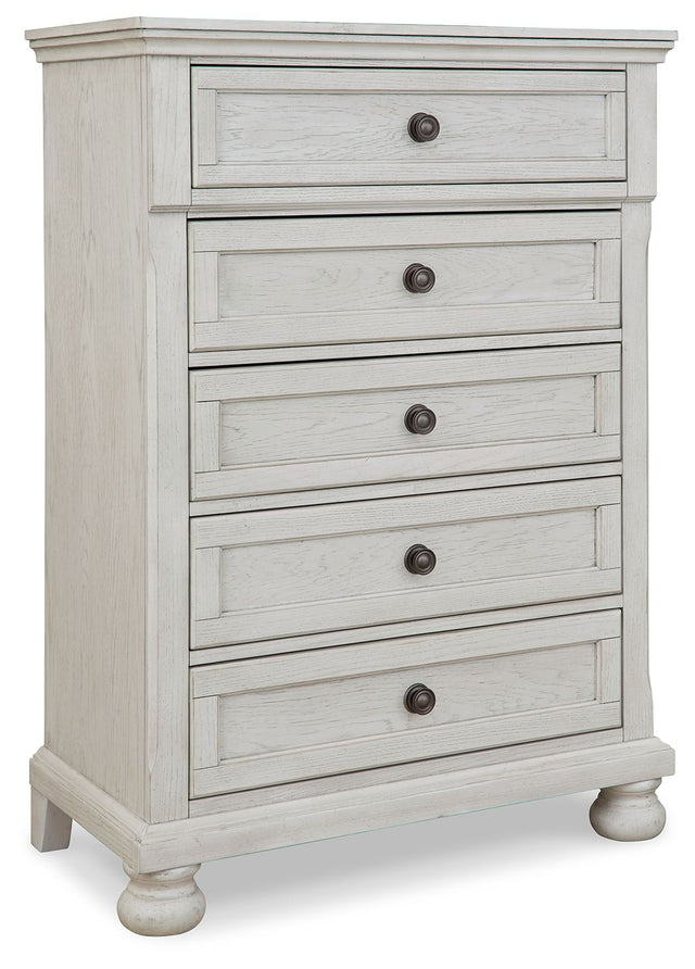 Robbinsdale - Antique White - Five Drawer Chest - Youth by Signature Design by Ashley® | Bel Furniture
