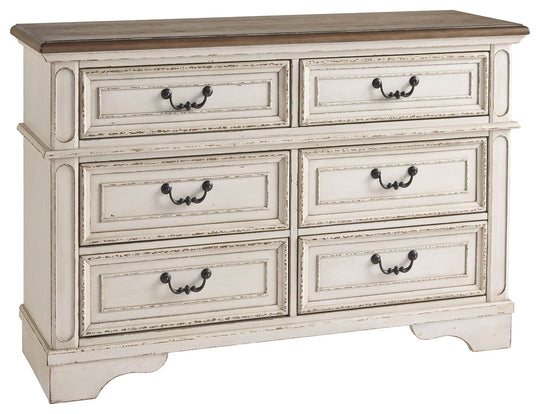 Realyn - Dresser, Mirror White Dressers 6 Drawers by Signature Design by Ashley® | Bel Furniture