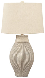 Layal - Beige - Paper Table Lamp by Signature Design by Ashley® | Bel Furniture