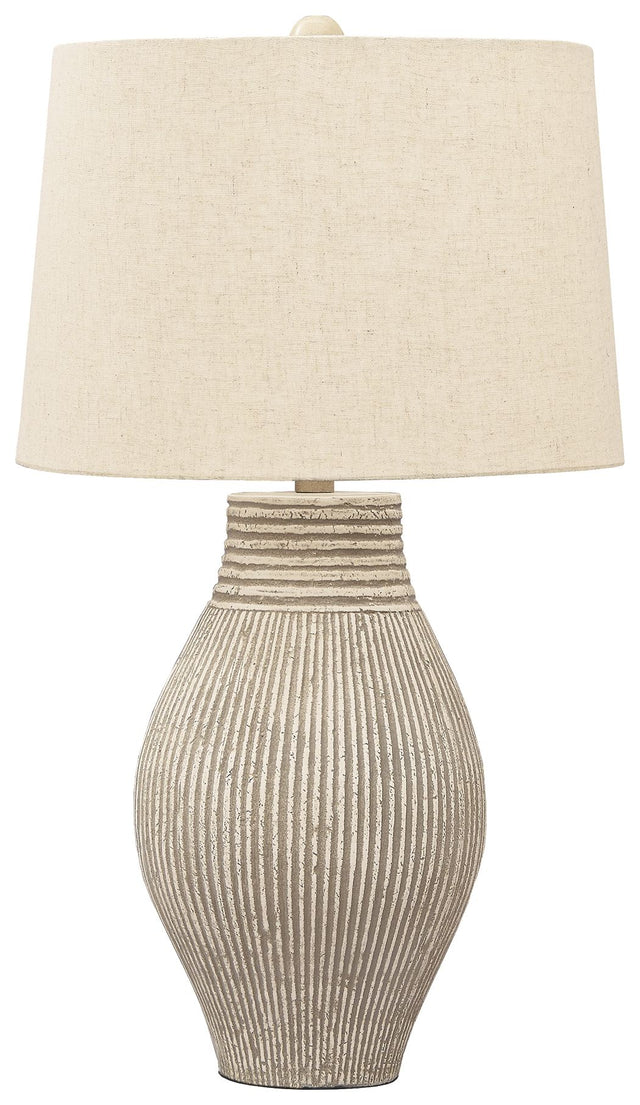 Layal - Beige - Paper Table Lamp by Signature Design by Ashley® | Bel Furniture