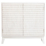 Gambon - 2 Door Wood Honeycomb Pattern Accent Cabinet - White by CoasterElevations | Bel Furniture