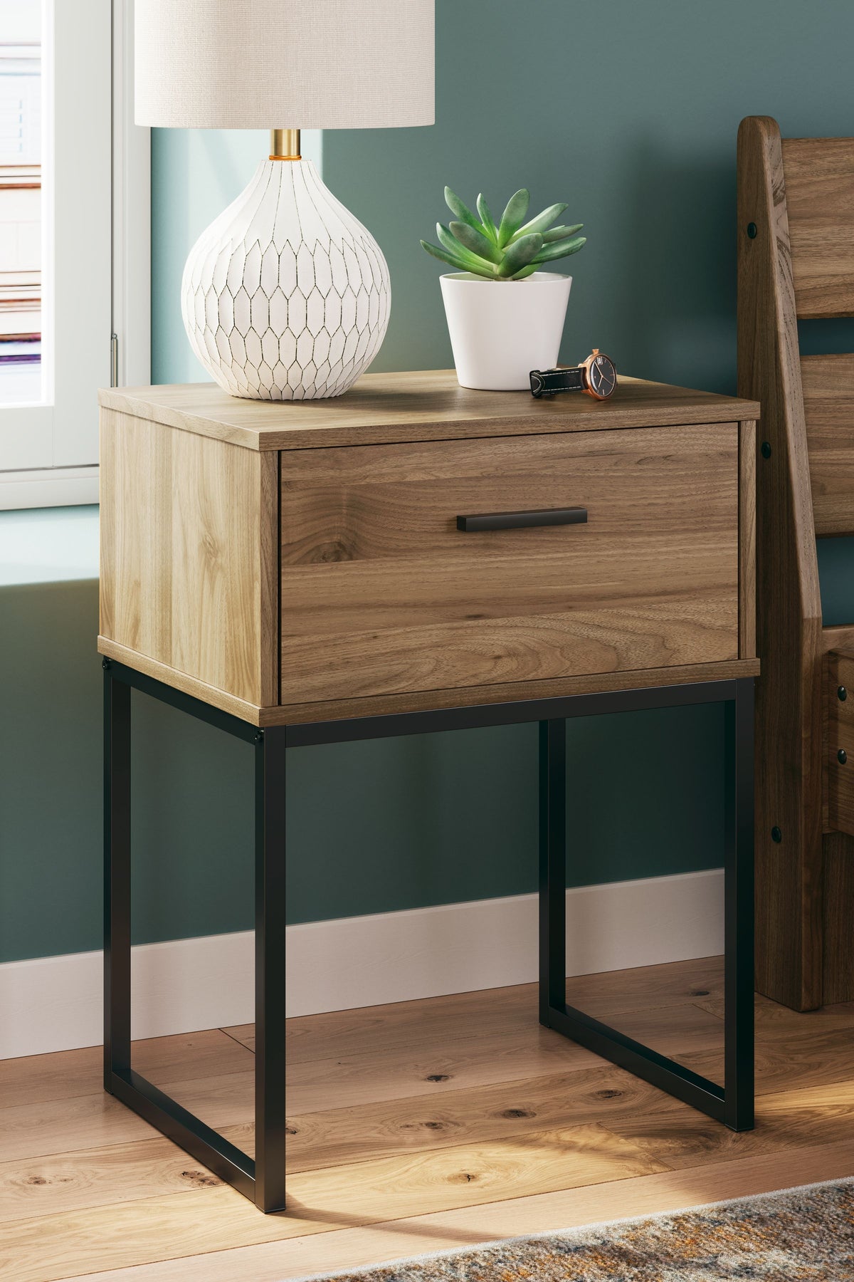 Deanlow - Honey - One Drawer Night Stand by Signature Design by Ashley® | Bel Furniture