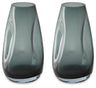 Beamund - Vase - 9" Light Blue 2 Piece by Signature Design by Ashley® | Bel Furniture