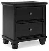 Lanolee - Black - Two Drawer Nightstand by Signature Design by Ashley® | Bel Furniture