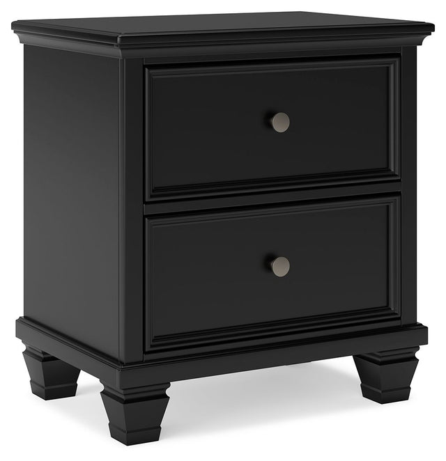 Lanolee - Black - Two Drawer Nightstand by Signature Design by Ashley® | Bel Furniture