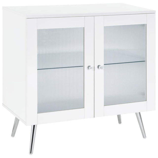 Nieta - 2 Door Engineered Wood Accent Cabinet - White High Gloss by Coaster Fine Furniture | Bel Furniture