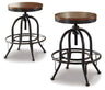 Valebeck - Swivel Barstool (Set of 2) Dark Brown 18''W x 18''D x 24''H by Signature Design by Ashley® | Bel Furniture