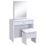 Harvey - 2-piece Vanity Set with Lift-Top Stool White by CoasterEssence | Bel Furniture