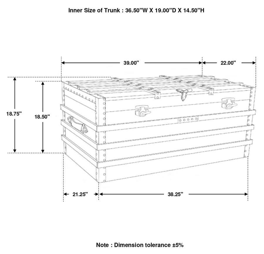 Simmons - Rectangular Storage Trunk - Natural And Black