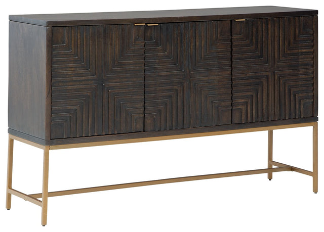 Elinmore - Brown / Gold Finish - Accent Cabinet by Signature Design by Ashley® | Bel Furniture