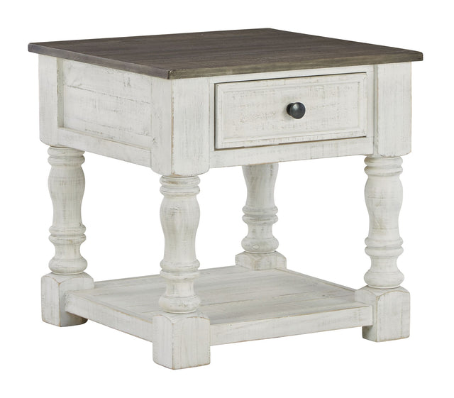 Havalance - White / Gray - Square End Table by Signature Design by Ashley® | Bel Furniture