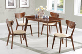 Kersey - 5 Piece Rectangular Dining Table Set - Chestnut by CoasterEssence | Bel Furniture