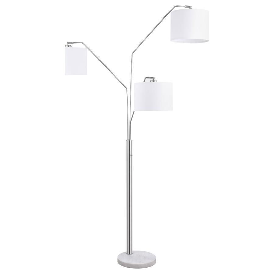 Jirou - Trio Drum Shade Floor Lamp - Stain Nickel