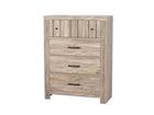Modern Rustic 5-Drawer Chest with Distressed Wood Finish