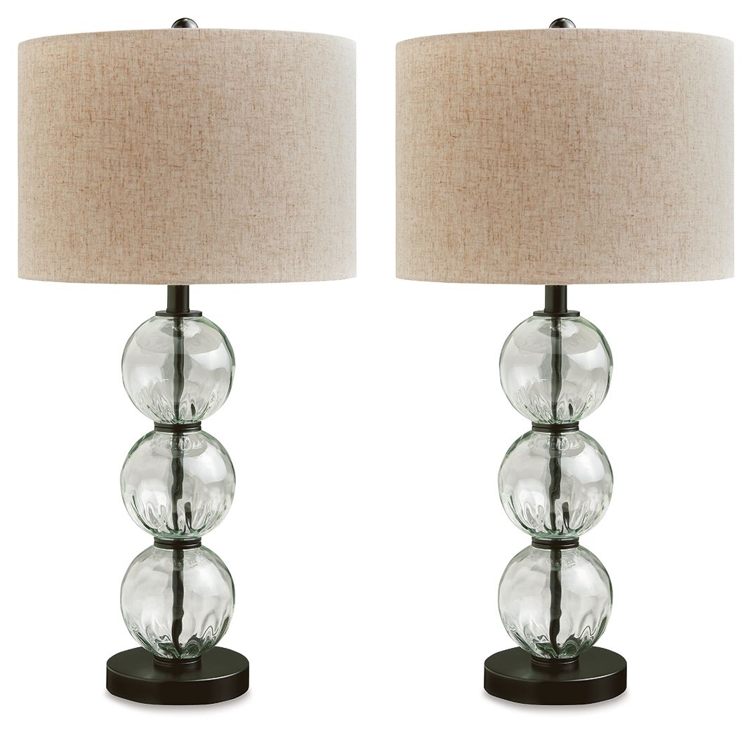 Airbal - Clear / Black - Glass Table Lamp (Set of 2) by Signature Design by Ashley® | Bel Furniture
