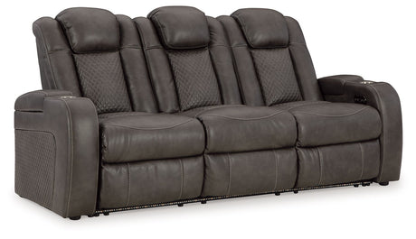 Fyne-dyme - Power Reclining Sofa With Adj Headrest Dark Gray by Signature Design by Ashley® | Bel Furniture