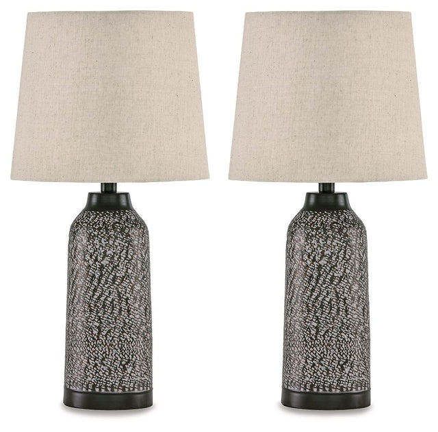 Lanson - Antique Bronze Finish - Metal Table Lamp (Set of 2) by Signature Design by Ashley® | Bel Furniture