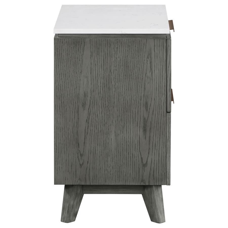 Nathan - 2-Drawer Nightstand - Gray