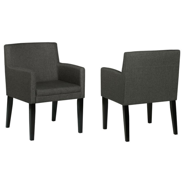 Catherine - Upholstered Dining Arm Chair (Set of 2) - Gray by Coaster Fine Furniture | Bel Furniture