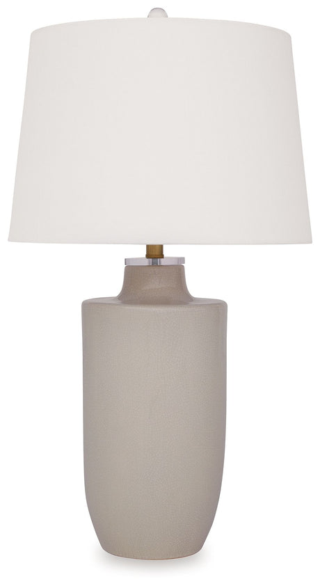 Cylener - Off White - Ceramic Table Lamp by Ashley Furniture | Bel Furniture