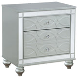 Gunnison - 2-Drawer Nightstand - Silver Metallic by CoasterEssence | Bel Furniture