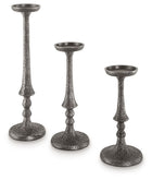 Eravell - Candle Holder Set (Set of 3) - Pewter Finish