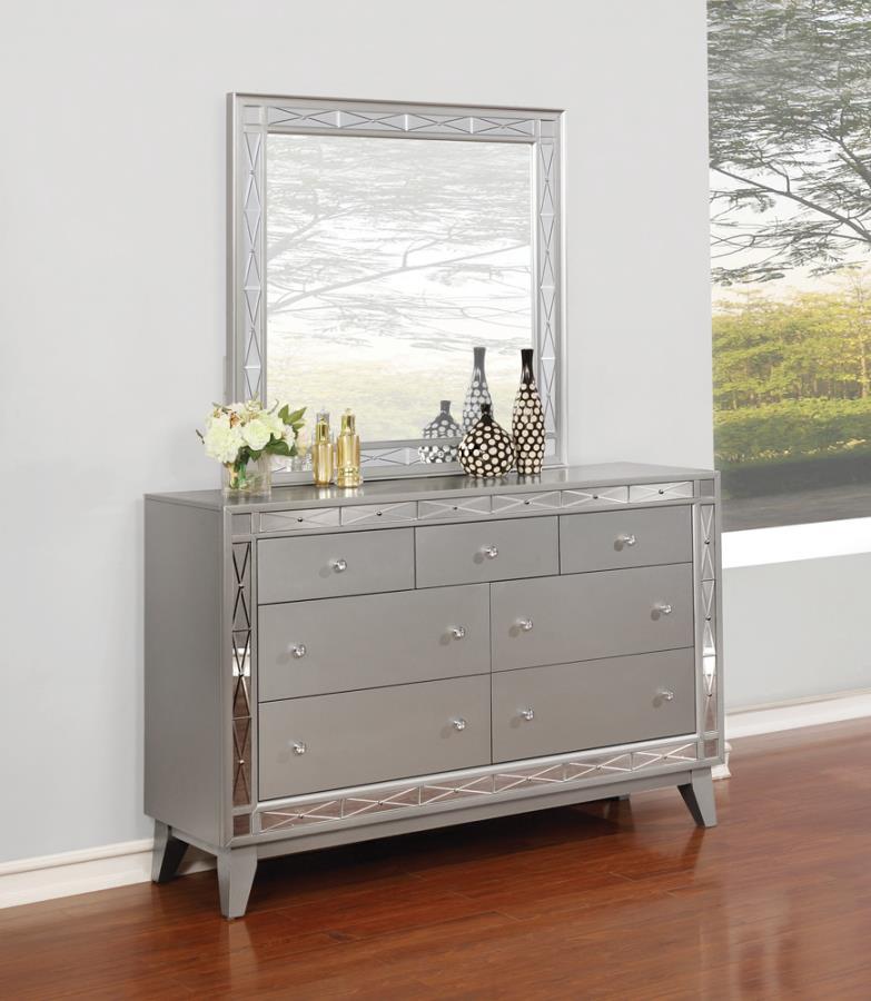 Leighton - 7-Drawer Dresser - Metallic Mercury