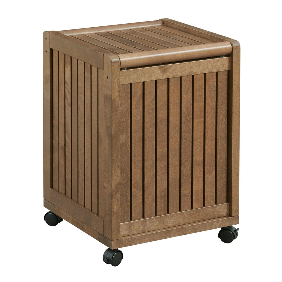 Rolling Laundry Hamper With Lid - Chestnut