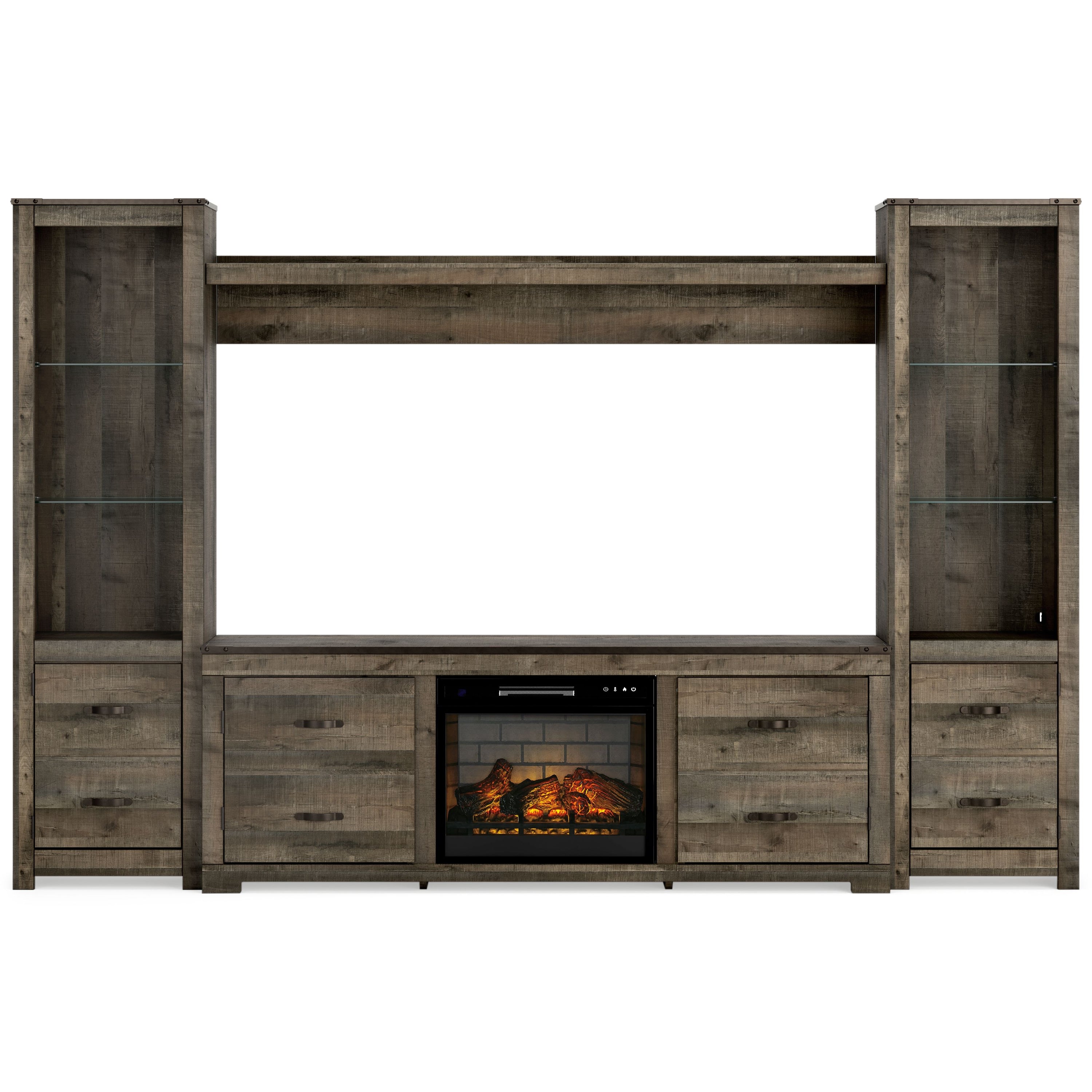 Trinell - 4-Piece Entertainment Center With TV Stand And Fireplace Insert