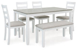 Stonehollow - White / Gray - Rectangular Drm Table Set (Set of 6) by Signature Design by Ashley® | Bel Furniture