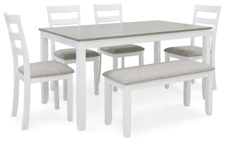 Stonehollow - White / Gray - Rectangular Drm Table Set (Set of 6) by Signature Design by Ashley® | Bel Furniture