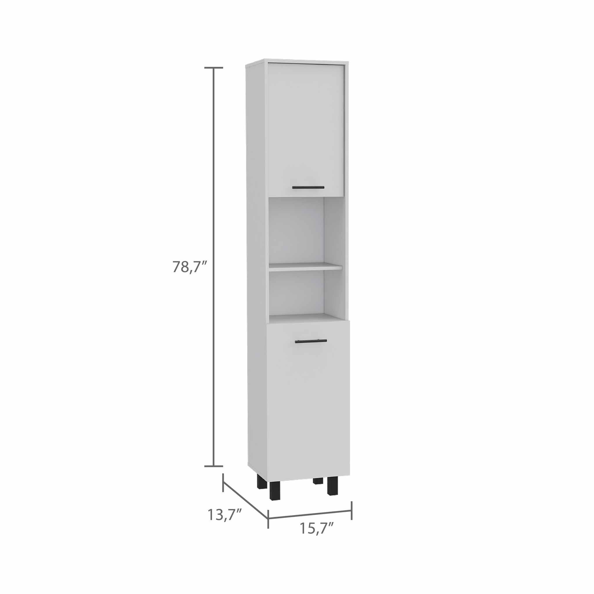 Modern Sleek And Tall Pantry Cabinet - White