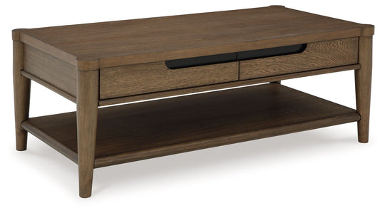 Roanhowe - Brown - Rectangular Cocktail Table by Signature Design by Ashley® | Bel Furniture