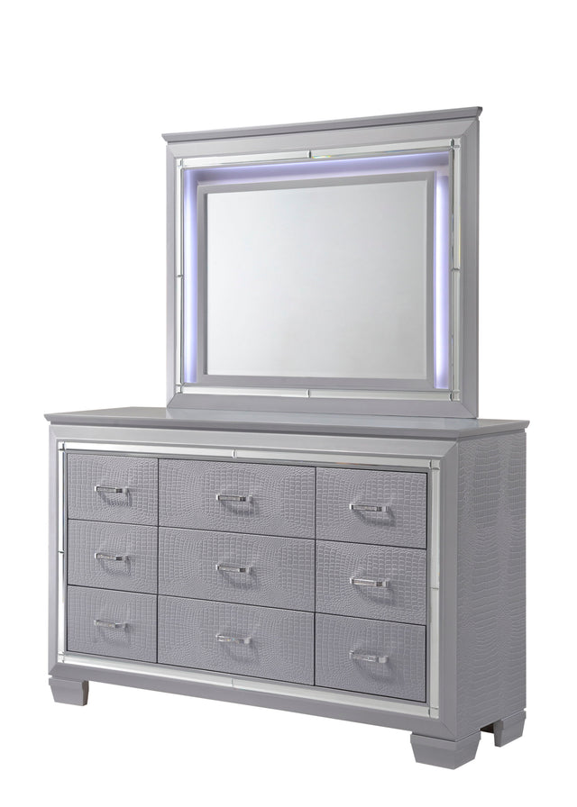 Lillian - Dresser, Mirror Dark Gray Dresser & Mirror by Crown Mark | Bel Furniture