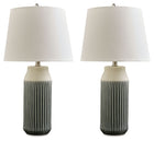 Afener - Ceramic Table Lamp (Set of 2) - Blue / Beige