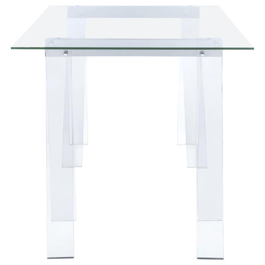 Amaturo - Writing Desk With Glass Top - Clear