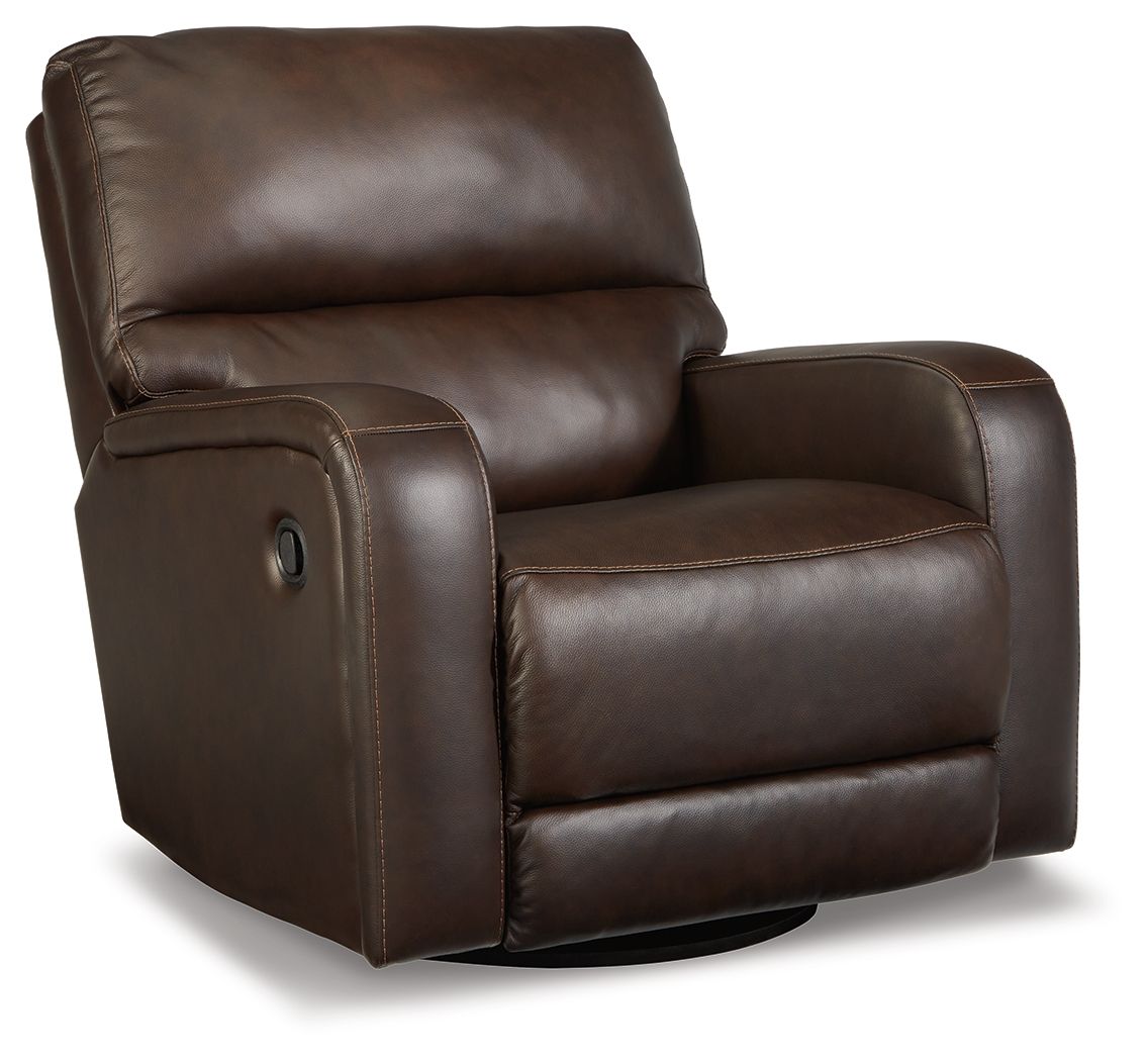 Emberla - Coffee - Swivel Glider Recliner by Signature Design by Ashley® | Bel Furniture
