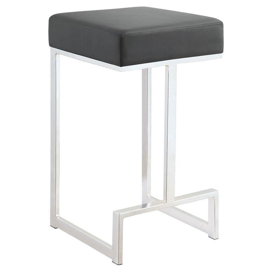 Gervase - Square Stool Dark Gray Counter Height (24"-27") by CoasterEveryday | Bel Furniture