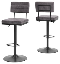 Strumford - Tall Swivel Barstool (Set of 2) Dark Gray by Signature Design by Ashley® | Bel Furniture