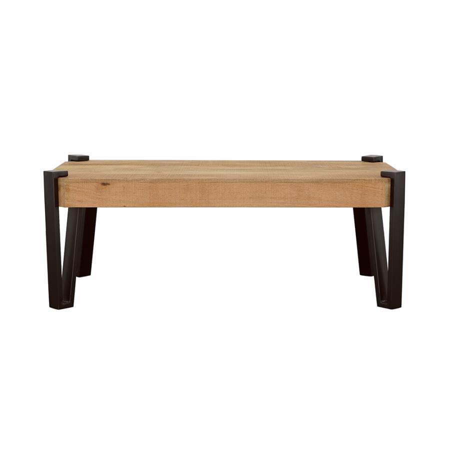 Winston - Wooden Rectangular Top Coffee Table - Natural And Matte Black