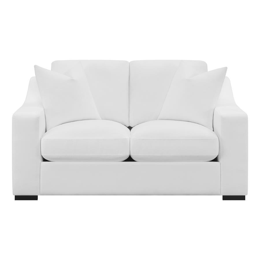 Ashlyn - Upholstered Sloped Arm Loveseat - White