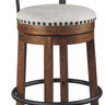 Valebeck - Tall Upholstered Swivel Barstool Dark Brown by Signature Design by Ashley® | Bel Furniture