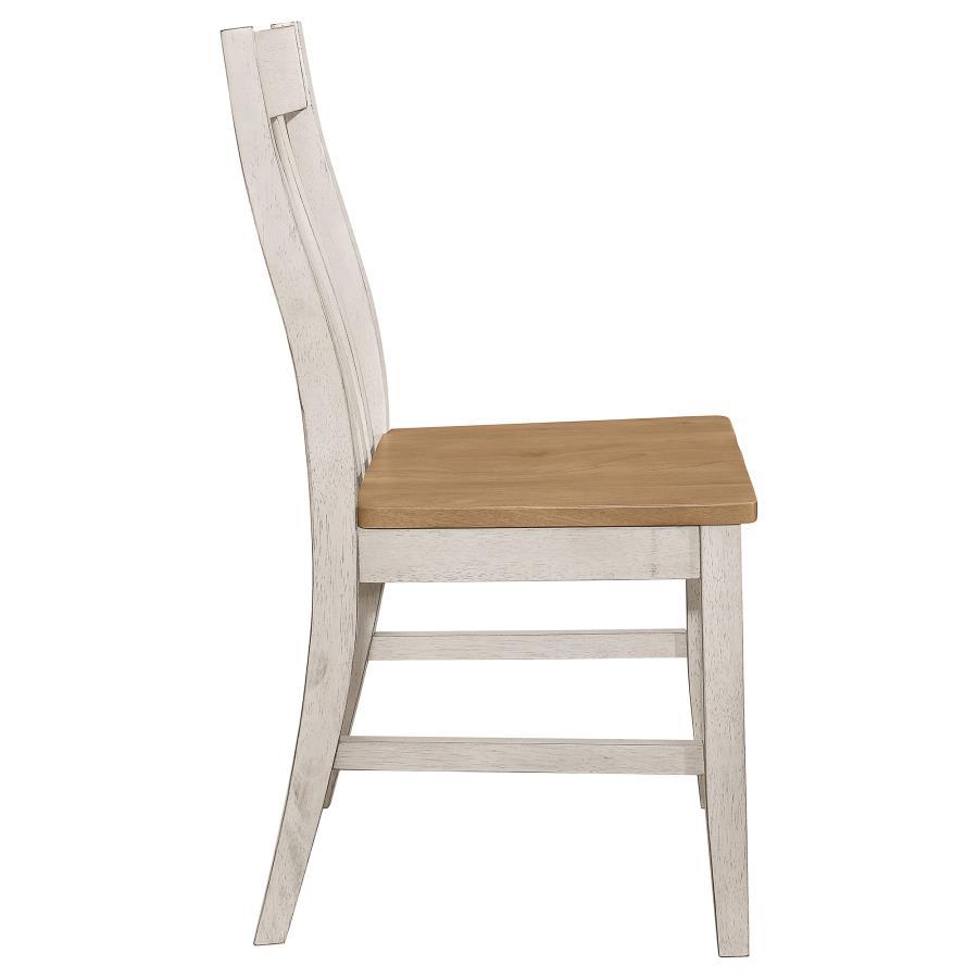 Kirby - Slat Back Side Chair (Set of 2) - Natural And Rustic Off White