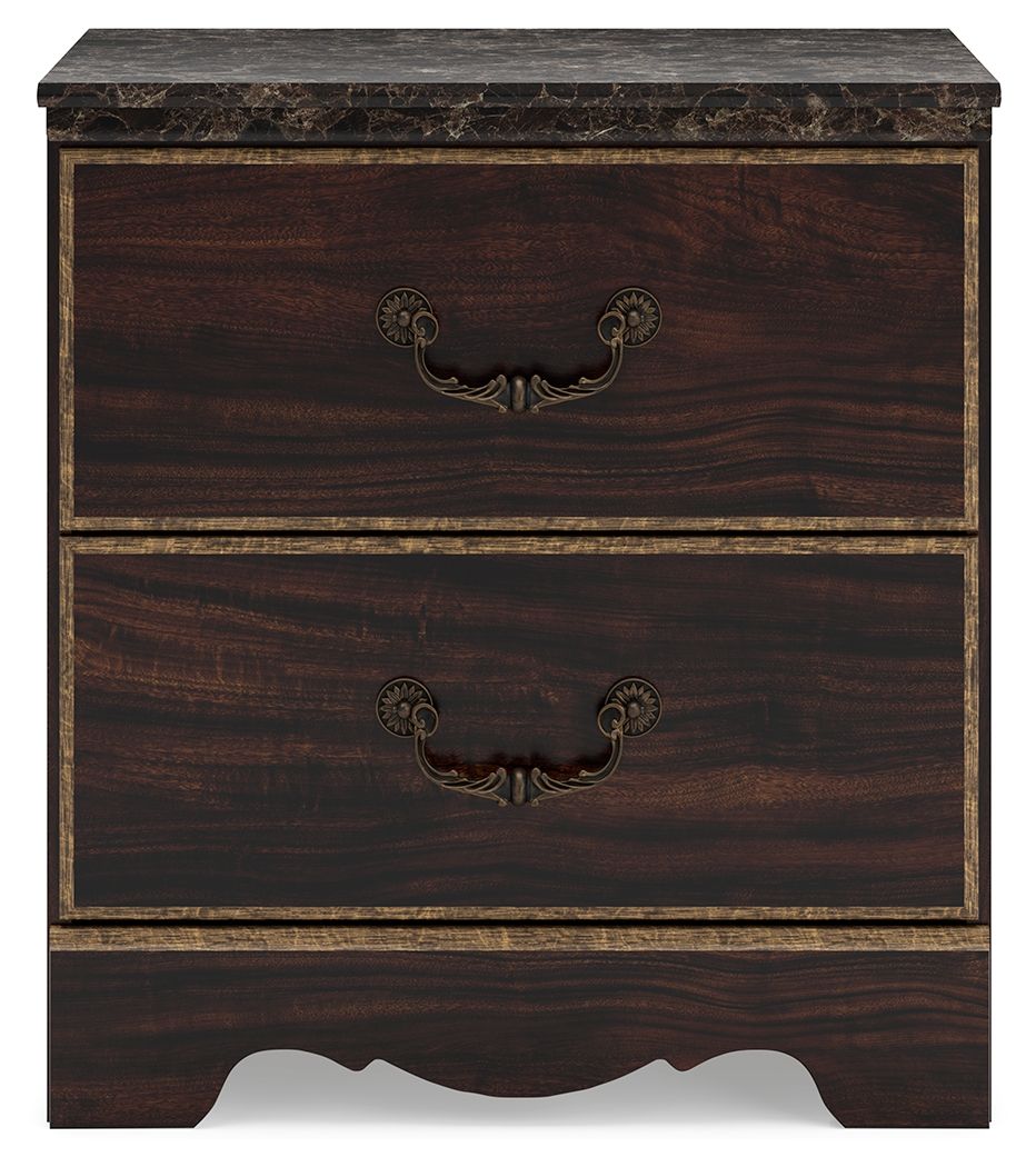 Glosmount - Two-tone - Two Drawer Night Stand