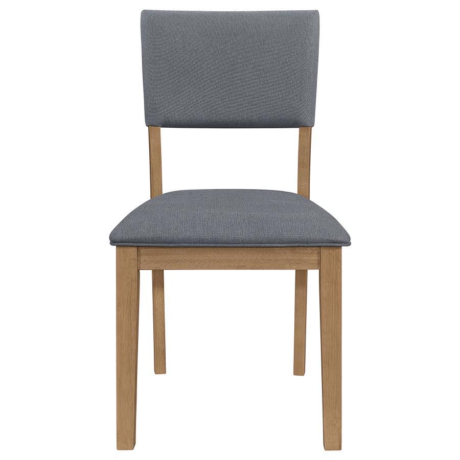 Sharon - Open Back Padded Upholstered Dining Side Chair (Set of 2) - Blue And Brown