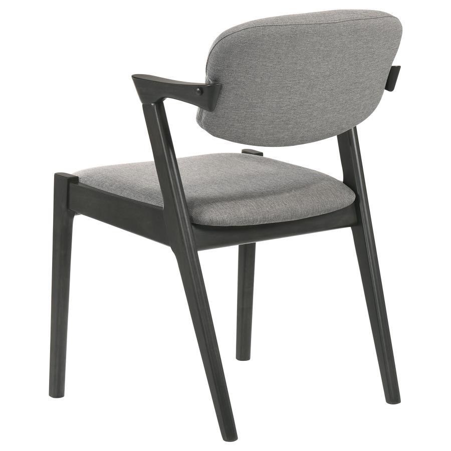 Stevie - Upholstered Demi Arm Dining Side Chairs (Set of 2) - Brown Gray And Black