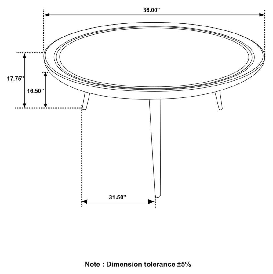 Zoe - Round Coffee Table With Trio Legs - Natural And Black