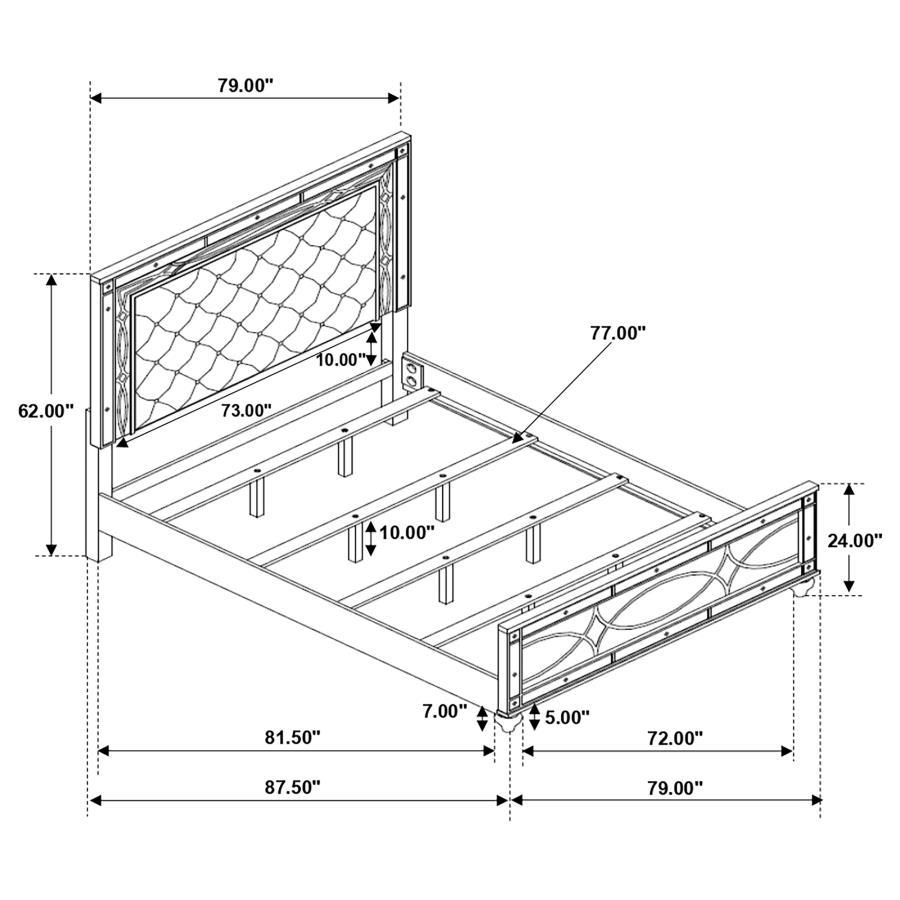 Gunnison - Panel Bed with LED Lighting